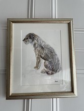Original Watercolour Painting Border Terrier Dog Portrait Signed
