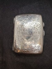 BEAUTIFUL ENGLISH STERLING SILVER ART DECO PERIOD CIGARETTE CASE