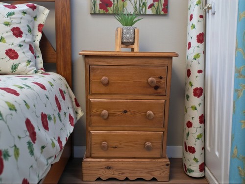 Vintage solid pine - pine, bedside