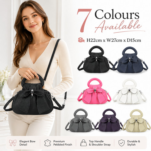 Ladies bow handbag - bow, synthetic