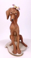 CAPODIMONTE GIUSEPPE CAPPE DOG WITH BUTTERFLY - PERFECT