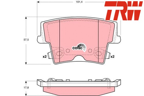 Rear brake pads set - brake, gdb4135