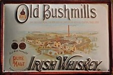 Old Bushmills Whiskey Distillery embossed  steel sign 300mm x 200mm