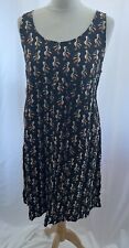 H&M Women's Black Bird Print Sleeveless Dress Size M