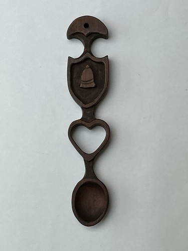 Carved wooden bell - &, heart