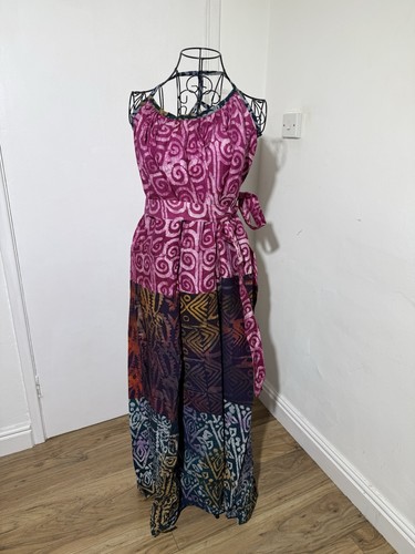Adire batik long dress - batik, –