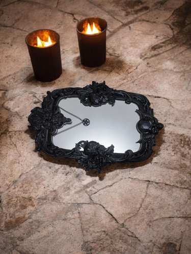 Black demon mirror - mirror, wall