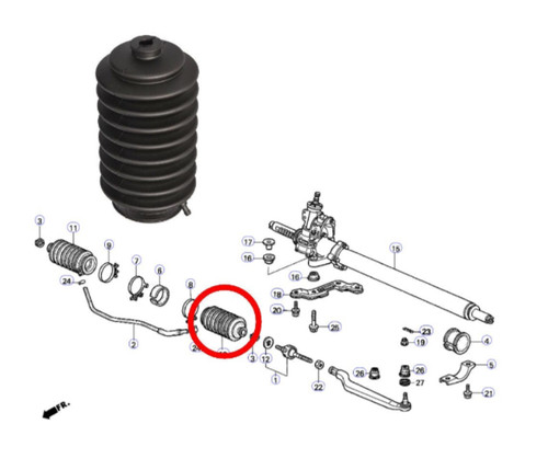 Steering rack boot - boot, gaiter