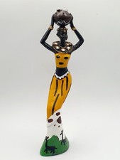 African Figure Sculpture Tribal Lady Figurine Statue Decor Collectible Art