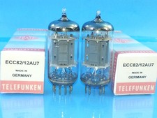 TELEFUNKEN 12AU7 ECC82 TUBES gm MATCH PAIR  SMALL DIAMOND 1960s no paint b