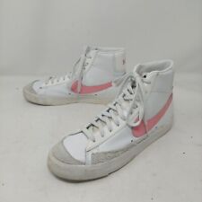 Nike Blazer Mid Top 77 White Pink Leather Sneakers Streetwear CZ1055-144 Sz 8.5