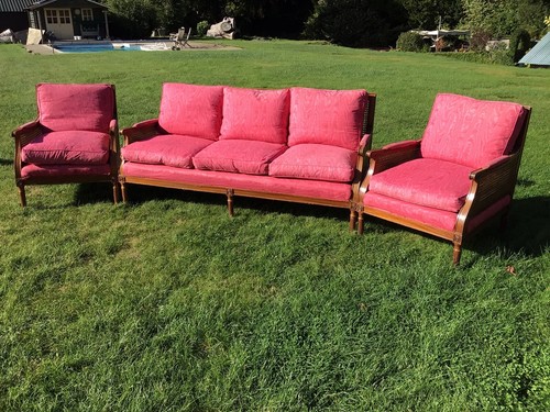 Vintage french bergere suite - french,