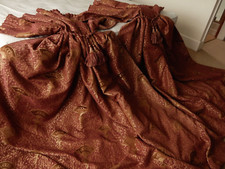 Vtg Pair Curtains & T/backs