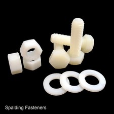 Metric Nylon Plastic Bolts , Nuts & Washers, M5,M6,M8,M10,& M12