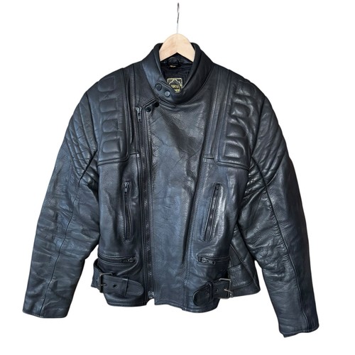 Vtg black leather - vtg, padded