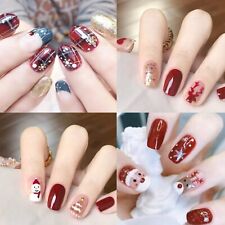 Christmas Party Glitter Nail Art Stickers Decal Nail Wrap Reindeer Snowman Santa