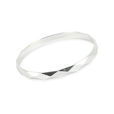 Solid 925 Sterling Silver Multi Faceted  2mm  Band  Ring  in 20 Different Sizes
