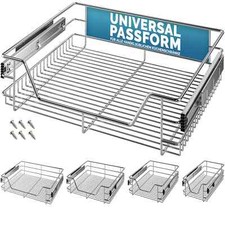 Pull Out Telescopic Chrome Wire Basket Kitchen Cabinet Drawer Storage 30–60cm