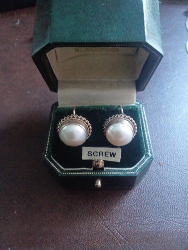 Vintage button mabe pearl 9ct - vintage, button/