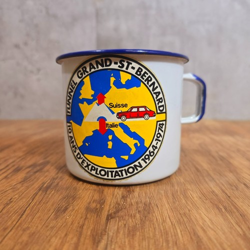 Vintage enamel mug made - made, in