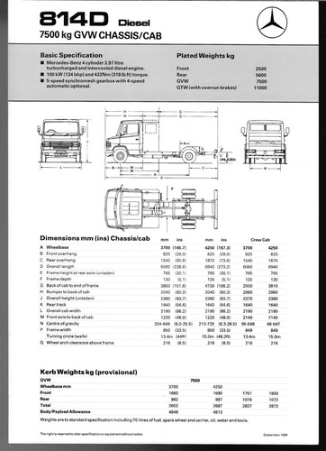 Mercedes benz 814d chassis cab - mercedes-benz,
