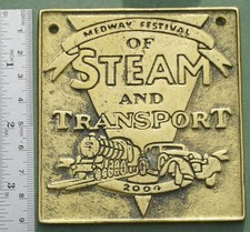 Brass Rally Plaque: Medway Festival of Steam & Transport, 2004, Free P&P, show