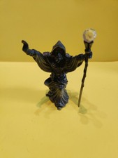 Wizard & Staff, Metal, 8cm Tall, 6cm Wide, 5cm Wide, Staff 8.5cm Long.