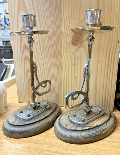 Pair vintage chrome plated - pair, of