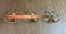 Vtg Brass Hat Coat Rack Hooks