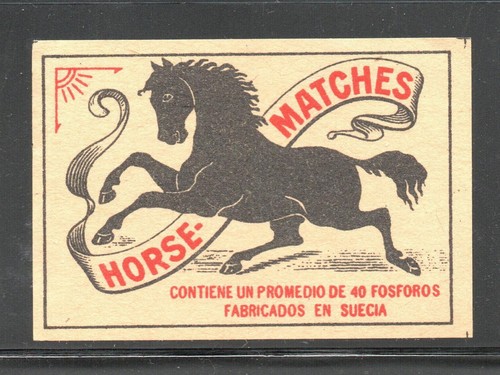 Matchbox label sweden horse - matchbox, sweden,
