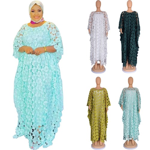 African women lace maxi dress - women,