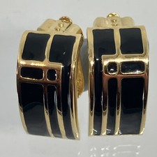 Rennie Macintosh Style Vintage  Enamel Gold Plated Earrings. Clip On.