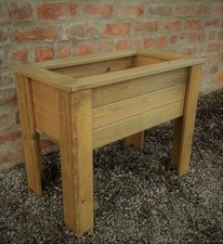 Raised Wooden Planter Veg Container Wood Flower Garden Grow Trough READY MADE