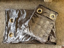 NEXT Dark Grey Luxe Velvet Chenille Geo Eyelet Lined Curtains 135x229cm (53x90")