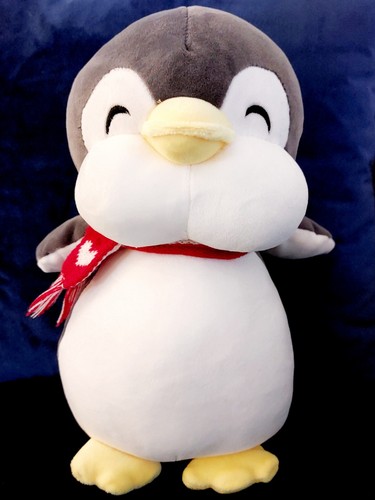 Cute penguin plush - toy, grey