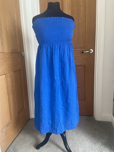 Blue strapless midi dress - , xs