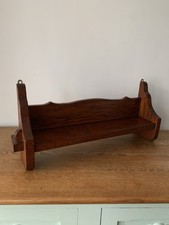 Vintage Solid Wood Book Trough Shelf Wall Mounted Tabletop Cottagecore
