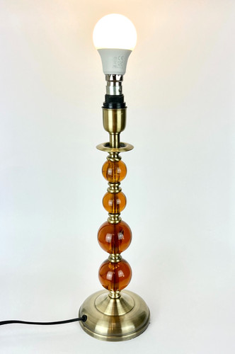 Retro amber resin sphere table - sphere,