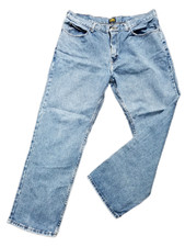 Men's Lee Jeans waist 38 leg 30 relaxed fix blue stonewash denim -B37