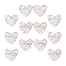  12 Pcs Wicker Pendants Heart