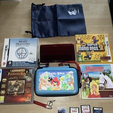 Nintendo 3DS Red Mario Games Charger SD card etc