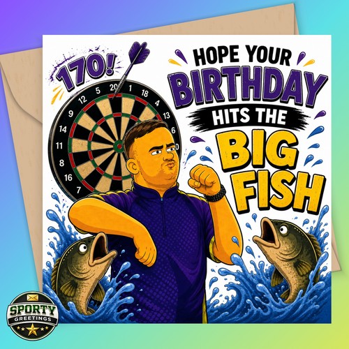 Darts birthday card for him - birthday,