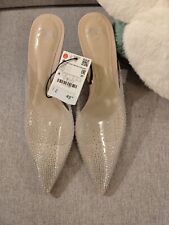 Zara NWT Vinyl Heeled Crystal