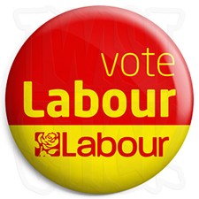 Vote Labour - 25mm Button Badge - General Election Political Party Support