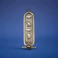 Solid Silver Egyptian Hieroglyphic Cartouche Pendant