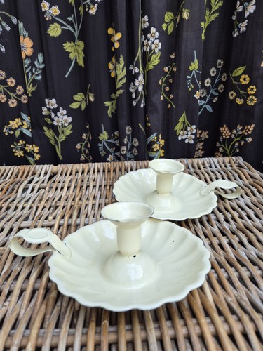 Vintage pair enamel chamber - vintage, of