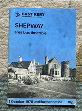 ORIGINAL EAST KENT BUS TIMETABLE FOR SHEPWAY, FOLKESTONE, HYTHE ETC.  OCT 1978
