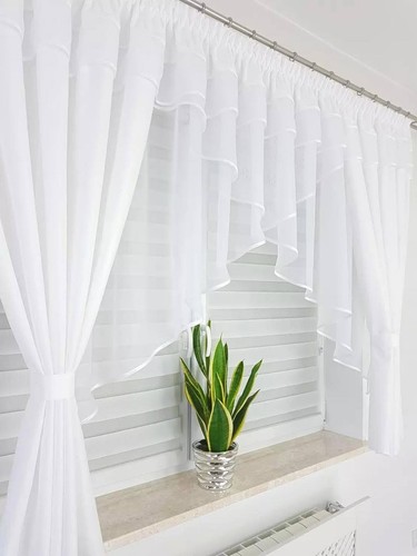 White voile curtain set - curtain,