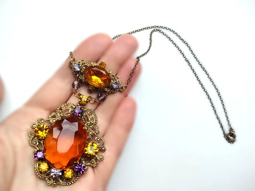 Vintage czech amber yellow - vintage, &