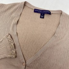 Ralph Lauren Collection Purple Label Women M Silk Cashmere Pink Puff Sleeve Top